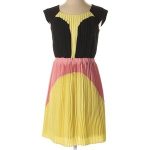 NWT Max & Cleo Colorblock Pleated A-line Dress XXS